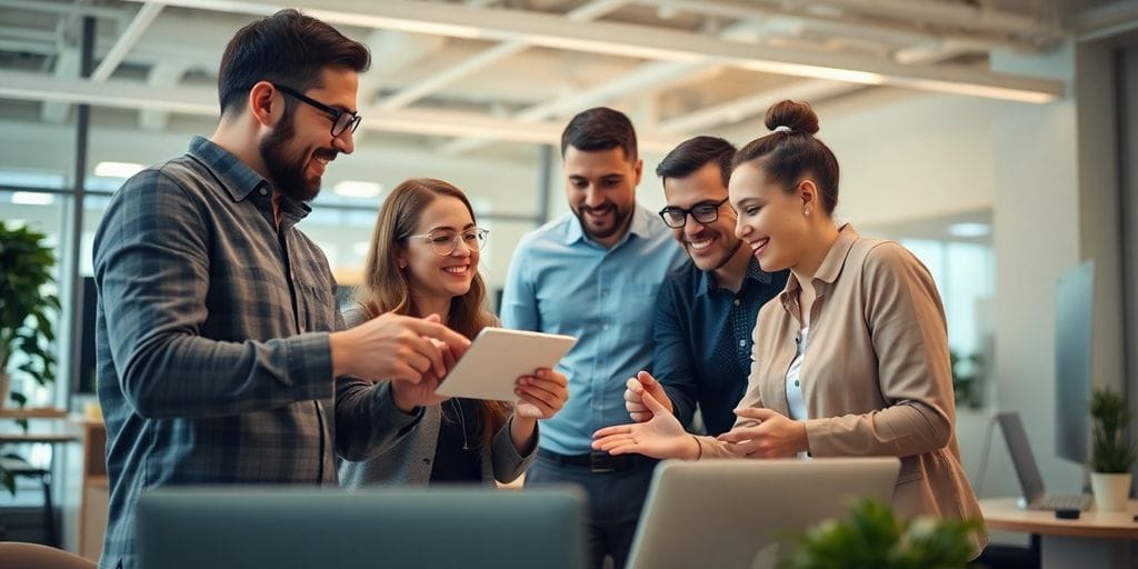 Professionelle Zusammenarbeit in einem modernen Arbeitsumfeld.